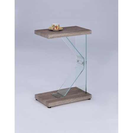 Myco Furniture Chair Side Table, Weathered Taupe 8703